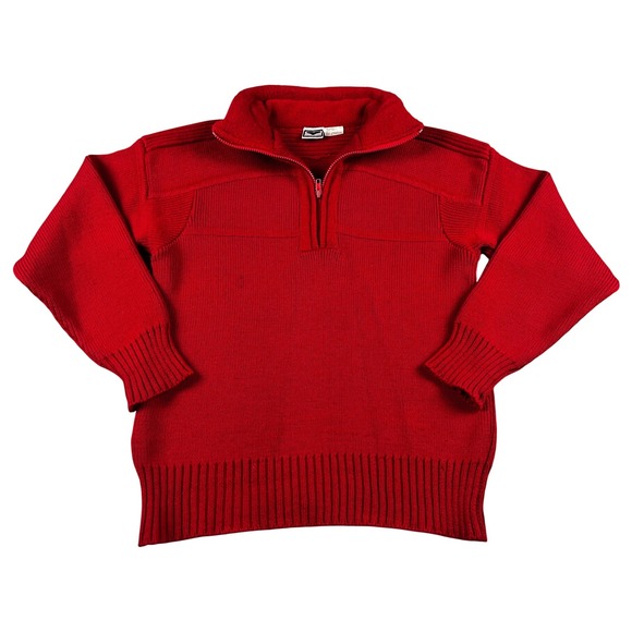 Obermeyer Other - Vintage Obermeyer Stefan Quarter Zip Sweater Mens Medium Red Heavy Wool Classic